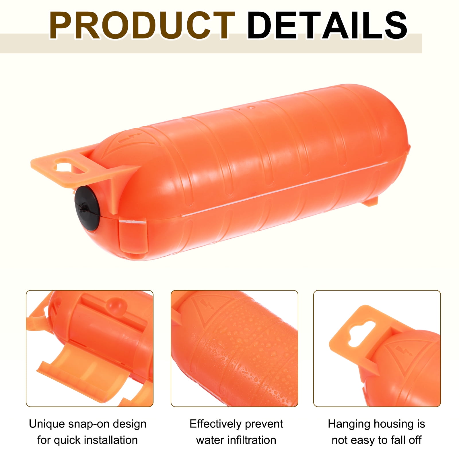 3pcs Extension Cord Cover IP44 Water-Resistant Electrical Connection Box, Orange