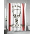 thumbnail image 5 of Christmas Small Stall Shower Curtain, Waterproof Shower Curtains for Bathroom, Winter Xmas Elk Modern Simple Red Striped Washable Fabric Cloth Bath Curtain for Bathtub with Hooks 36x72 Inches, 5 of 6