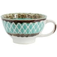 thumbnail image 2 of Meritage Otis 6 Piece 27 Ounce Stoneware Soup Bowl with Handle Set in Turquoise, 2 of 6