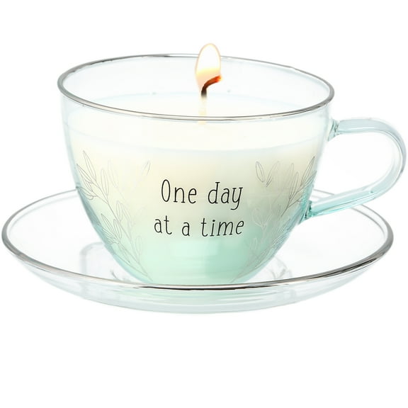 Pavilion Gift Company - One Day - 6 oz - 100% Soy Wax Teacup Candle with Saucer
Scent: Fresh Cotton