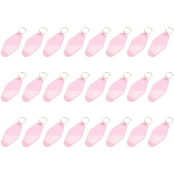 24 Pcs Vintage Motel Keychain DIY Blank Hotel Keychains Heat Transfer Bulk Sublimation (Pink)
