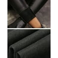 thumbnail image 3 of Women's Bottoms High Waist Thermal Lined PU Leather Skinny Cropped Pants, 3 of 6