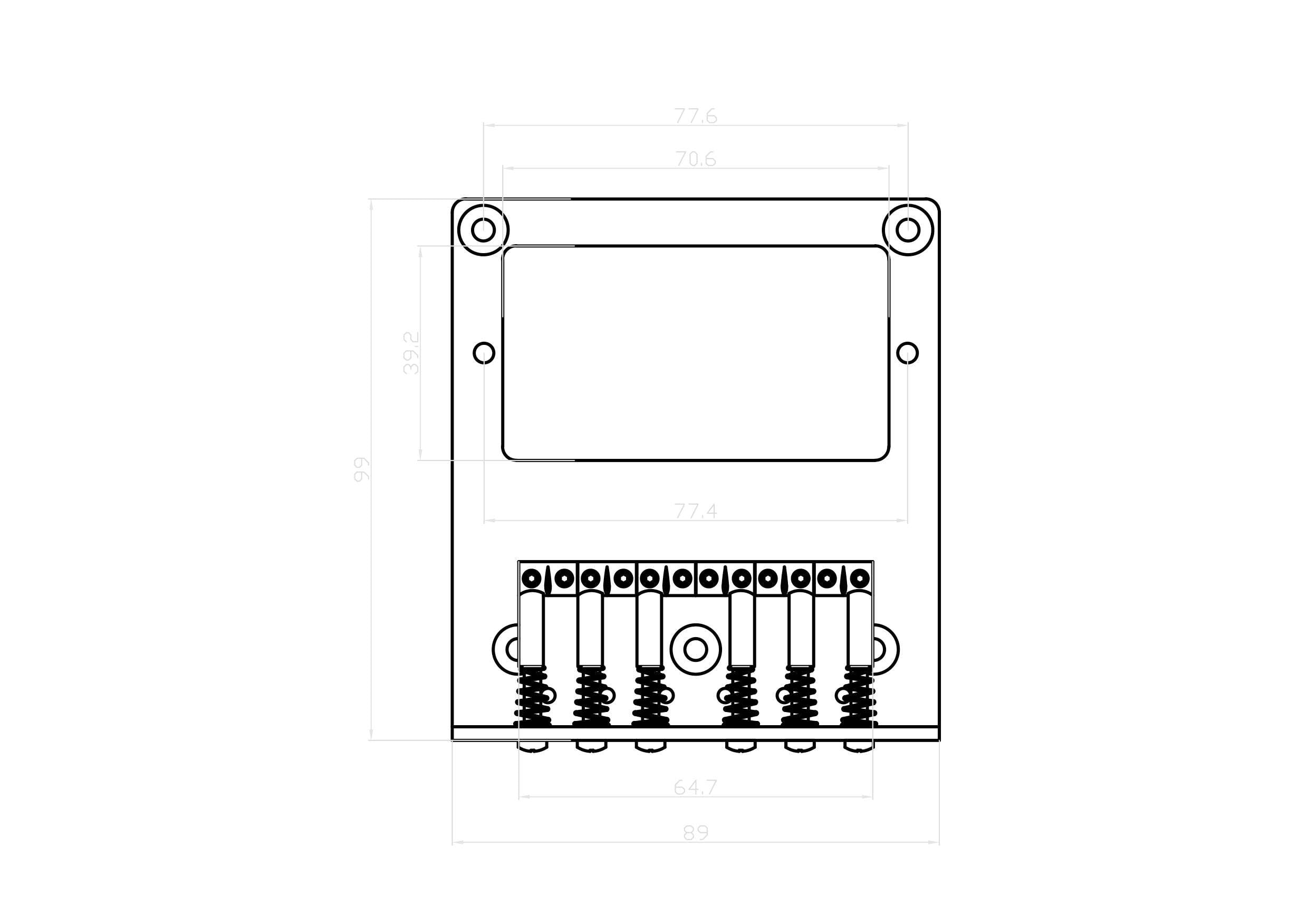 KD By AxLabs Tele®-style Bridge With Humbucker Mount - String-Through Top Or Body - Satin Black