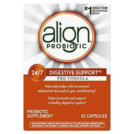 Align Probiotic Pro Formula, #1 Doctor Recommended Brand, Helps Soothe Occasional Gas, Abdominal Discomfort, Bloating to Support a Healthy Digestive System, 63 Capsules