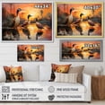 thumbnail image 4 of Designart "Playful Ducks In The Sunset Wonders" Animal Duck Floater Framed Wall Art Prints, 4 of 5