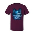 thumbnail image 2 of Wild Bobby, Tiger In The Snowy Night Animal Lover Men's Graphic T-Shirt, Maroon, 4XL, 2 of 3