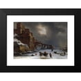 thumbnail image 2 of Willem Schellinks 18x14 Black Modern Framed Museum Art Print Titled - City Walls in Winter (C. 1650 - C. 1670), 2 of 5