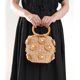 thumbnail image 5 of Bolso tipo cubo de paja para mujer con perlas, bolso de muñeca con cordón, bolso de playa de verano, Camel, 5 of 7