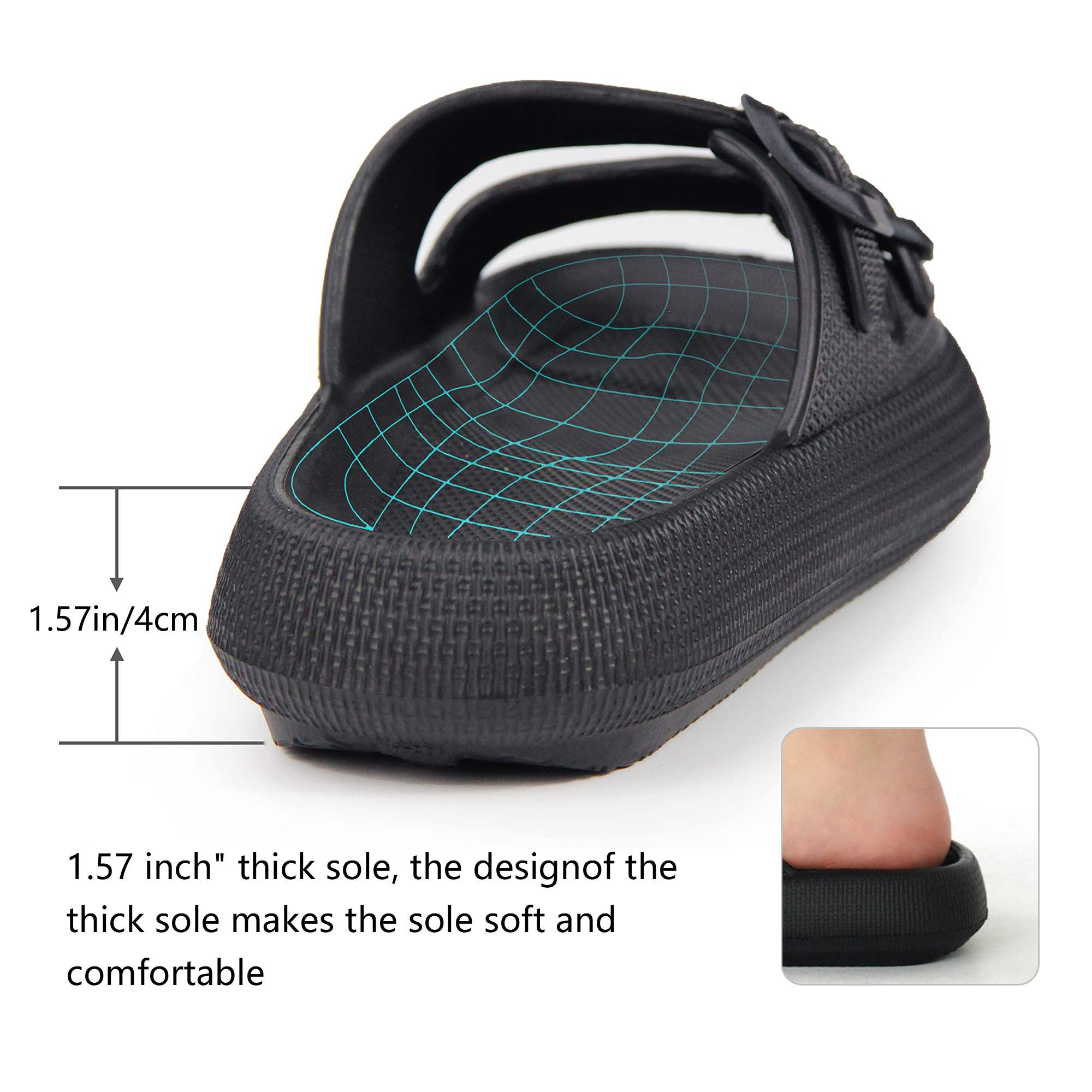 Ecetana Women's Cloud Slides Pillow Sandals photo 6