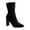 Black, variant on Lovskoo 2024 Mid Calf Boots for Women Chunky Stacked Heel Pointed Toe High Heel Sandals Skinny Stylish Western Boots Green