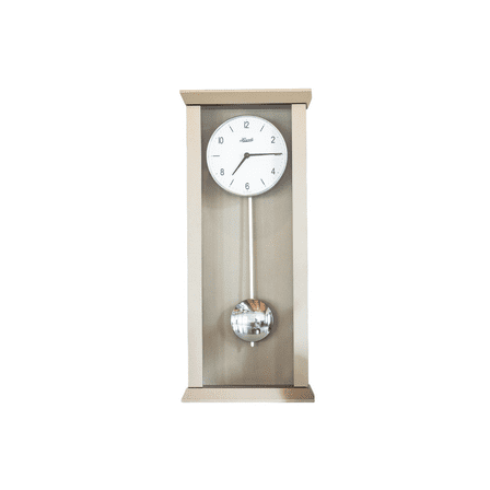 Hermle 22.5" Tan and White Rectangular Pendulum Wall Clock