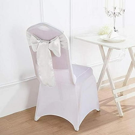

50 White Chair Sashes Bows Ties for Wedding Decorations Party Supplies Events Chair Covers Decor Reception