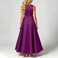 thumbnail image 6 of ITSAME Girls A-Line Formal Dress Sleeveless Round Neck Waist-Cinching Bridesmaid Wedding Party Pageant Gown Dark Blue Size 4T, 6 of 6