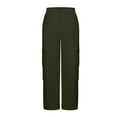 thumbnail image 5 of Outfmvch Womens Wide Leg Pants Sweatpants Women Travel Outfits for Women Jeans for Women Womens Jeans Womens Business Casual Pants Womens Pants Elastic Waist Green S, 5 of 7