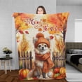 thumbnail image 3 of Happy Thanksgiving Chihuahua Give Thanks Fall Beanie Scarf Welcome Cozy Fleece Blanket Dog Lover Gifts Idea Warm Soft Throw Blanket - 00020, 3 of 5