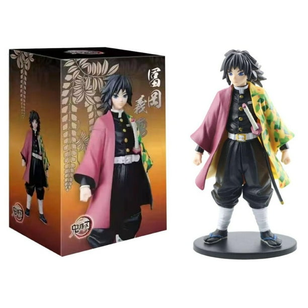 Figuras de acción de PVC de Demon Slayer, modelos de juguetes Zenitsu, Inosuke, Kimetsu No Yaiba, Kamado, Tanjirou, Nezuko"Giyuu With box" Fivean Toy model
