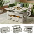 thumbnail image 2 of Greenstell Lift Top Coffee Table with Storage, Multi-Function Dining Table, 41"Wide, Gray, 2 of 7
