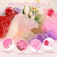 thumbnail image 3 of 2 Pcs 4 Yards Flower Wrapping Mesh Paper Bouquet Floral Packaging Paper with Organza Ribbon for Valentine's Day Wedding Birthday Florist Supplies, Water Pink/Rose Red, 3 of 6