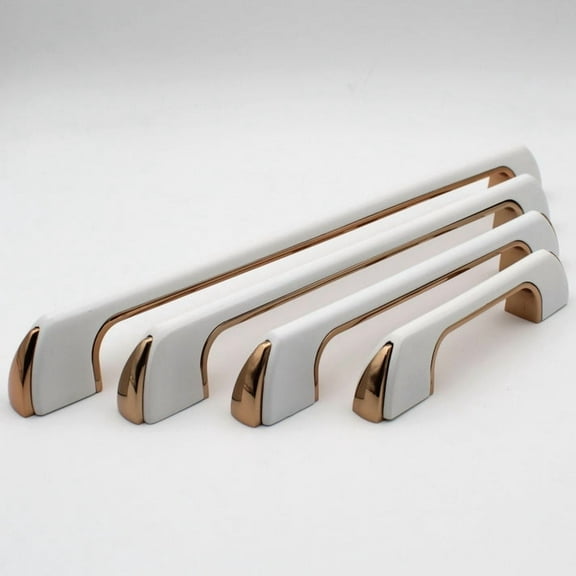 Modern White Gold Handles Pulls Cabinet Drawer Dresser Furniture Knob Handle Pulls - 1 pcs, (Size - 7.9 Inch)