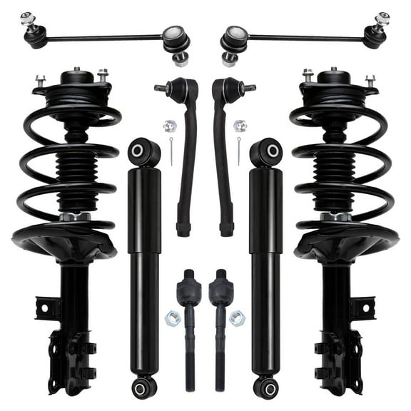 Detroit Axle - Front Struts w/Coil Spring Rear Shock Absorbers Sway Bar Links Outer Inner Tie Rods Replacement for 2010-2013 Kia Forte Koup - 10pc Set