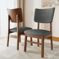 thumbnail image 2 of Dining Chairs Set of 4，Modern Upholstered Linen Seat Cushion Chair，Wooden Side Chairs for Home Kitchen Dining Room Restaurant, 2 of 14