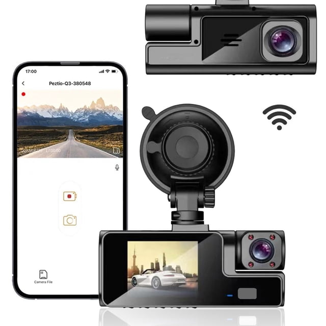 Meitianfacai Dash Cam 1080P HD ,Driving Recorder Wide View , Night Vision Dash Cam,Built-in WIFi Dashboard Camera, Accident Lock Car Camera Recorder, Loop Recording, Parking Monitor