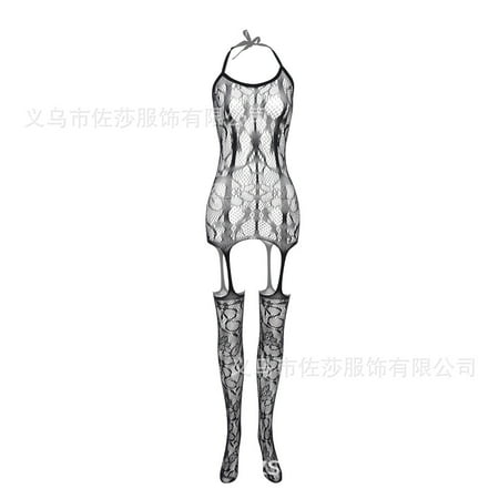 Generic Sexy Lingerie Uniform Elegant Jacquard Jumpsuit Open Crotch Body Stocking Stockings New W287