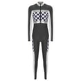 thumbnail image 3 of TiaoBug Womens Race Car Driver Long Sleeve Jumpsuit Catsuit Full Bodysuit Halloween Racer Jumper Costume Black L, 3 of 5