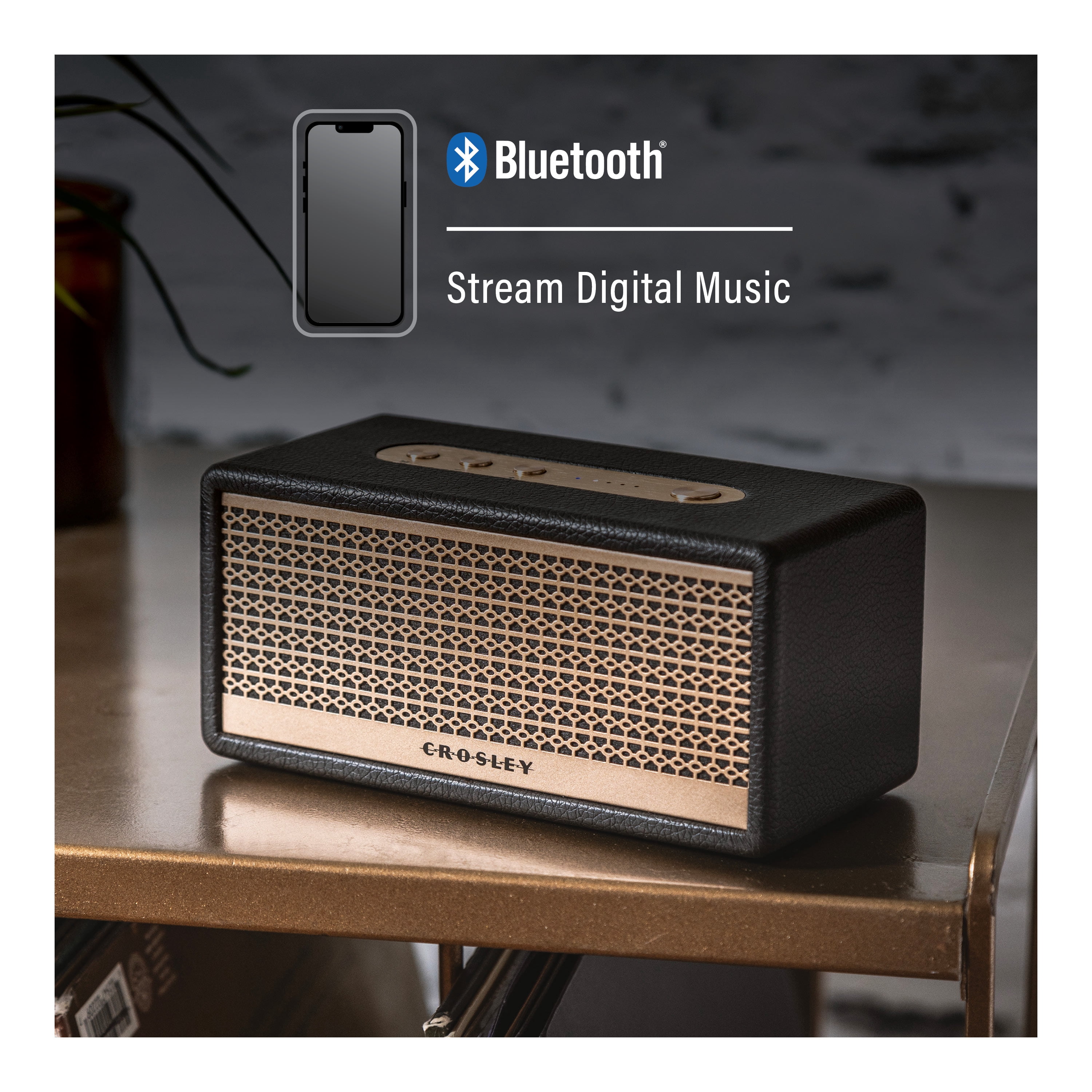 Crosley Montero Small Portable Bluetooth Speaker with Aux Input, Rechargeable Wireless Speakers