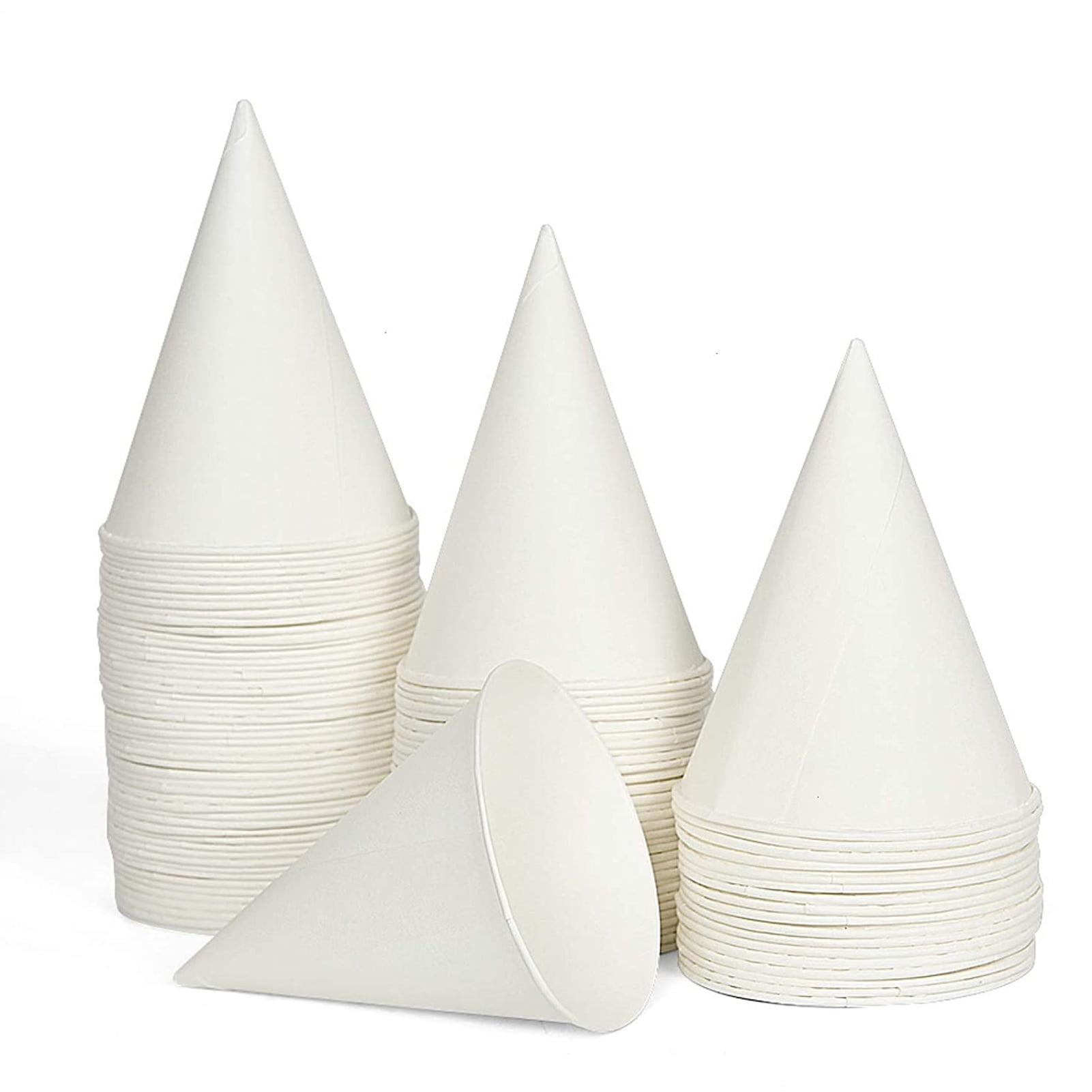 Cone Paper Cups 200 Pk Snow Cone Disposable 6 Oz White 