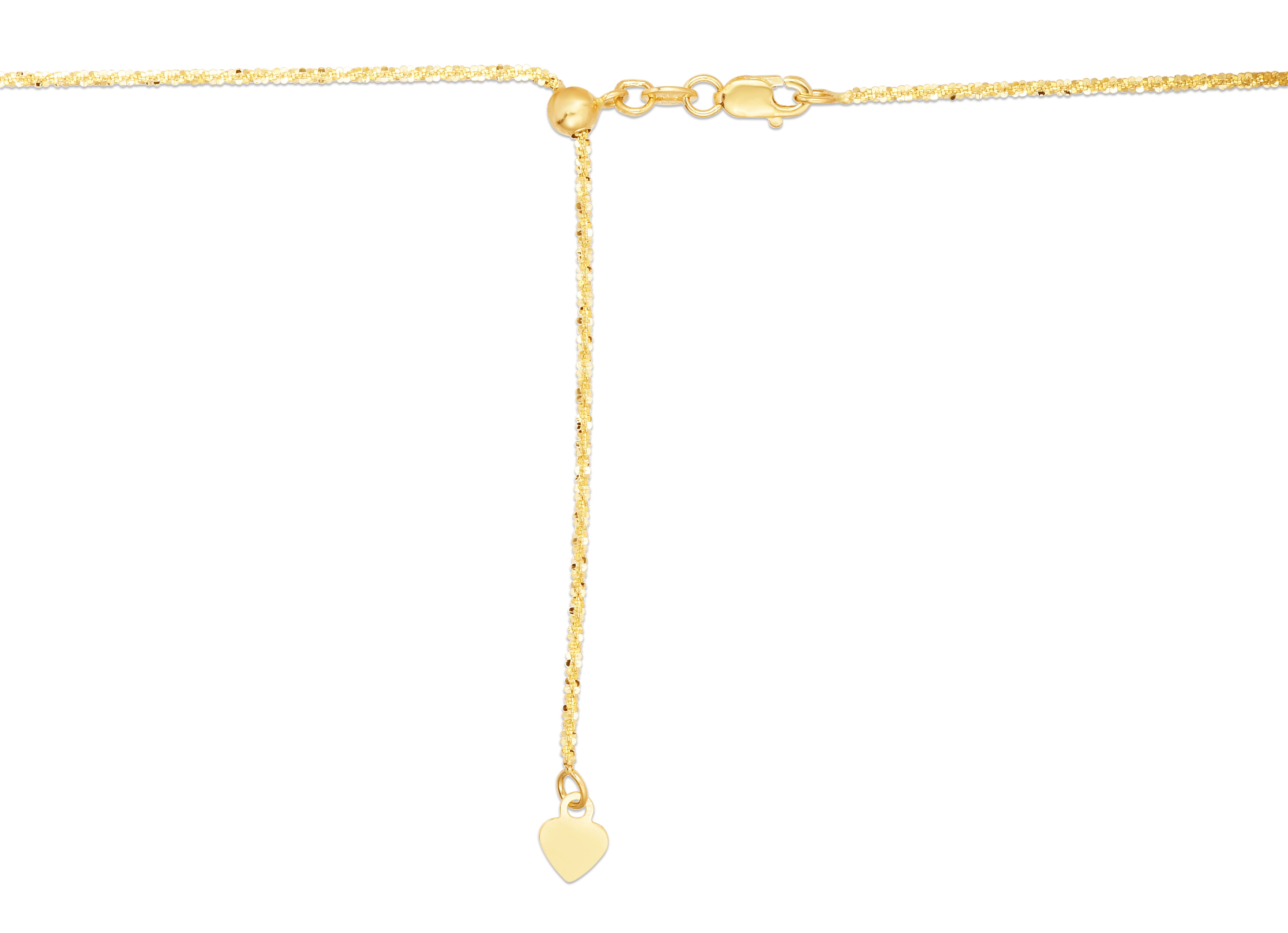 14k White Gold 22 Inch bright-cut Adjustable Sparkle Chain 