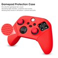 thumbnail image 3 of 2 uds., protección antideslizante para consola de juegos de silicona, mango de mando para Xbox Series SX (rojo), 3 of 8