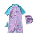 thumbnail image 3 of lnmuld Kids Swimsuits Sun Swimwear Rash Guard Surf Suit for Toddler Beach Pool Color:Light Purple1,Size:4-5 Years, 3 of 4