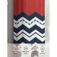 thumbnail image 3 of Black Chevron Sheer Curtains for Living Room Bedroom Geometric Navy Blue White Sea Wavy Striped Sheer Curtains 84 Inch Long 2 Panels Set Light Filtering Curtain Window Treatments Drapes, 3 of 6