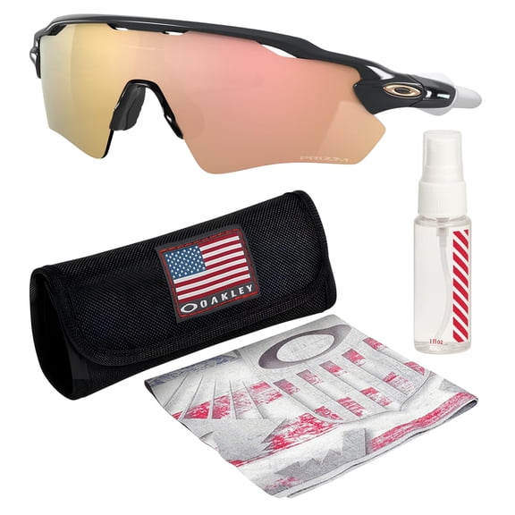 Oakley OO9208 Radar EV Path Shield Shaped Non-Polarized Sunglasses for Men & Women - Includes Official Eyewear Kit - Carbon Frame with Prizm Rose Gold Lens