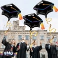 thumbnail image 6 of PMU Graduation 31 Inch Black Graduation Cap Mylar Foil Balloons Pkg/5, 6 of 6