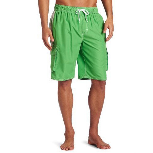Kanu Surf Men's Barracuda Extended Size Swim Trunk, Green, 2X