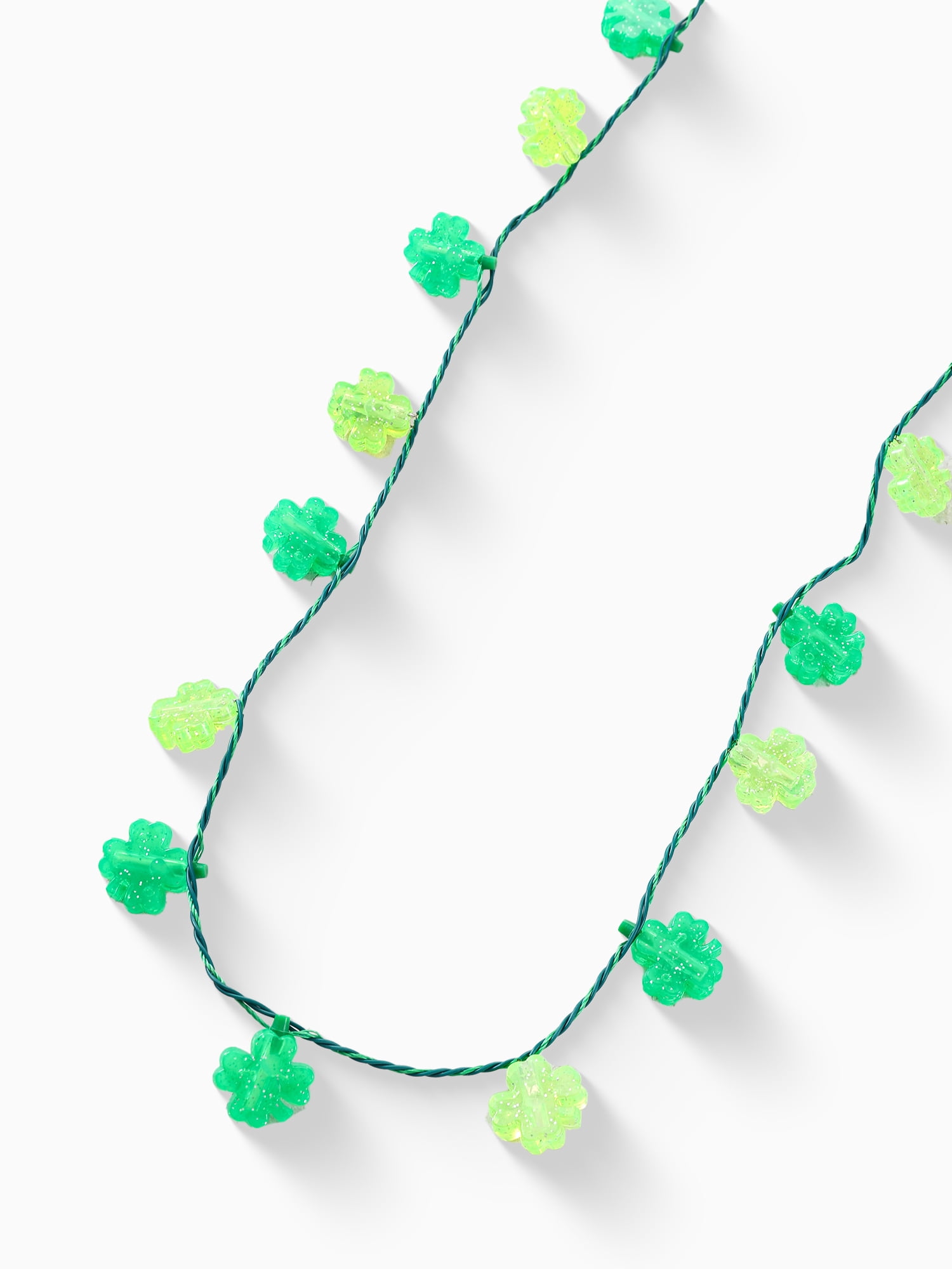 Way to Celebrate St. Patrick's Day Light-Up Shamrock Necklace, Green, 1 Piece