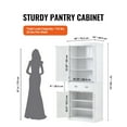 thumbnail image 2 of KFFKFF 72" Kitchen Pantry Storage Cabinet with 4 Doors 3 Adjustable Shelves for Kitchen, Living Room and Dinning 110LB Loading, 2 of 9