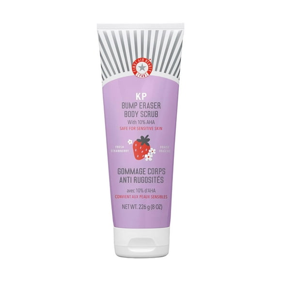 First Aid Beauty - KP Bump Eraser Body Scrub with 10% AHA, Keratosis Pilaris Exfoliater with Glycolic and Lactic acids, Helps Reduce Chicken Skin Bumps, Safe for Sensiti