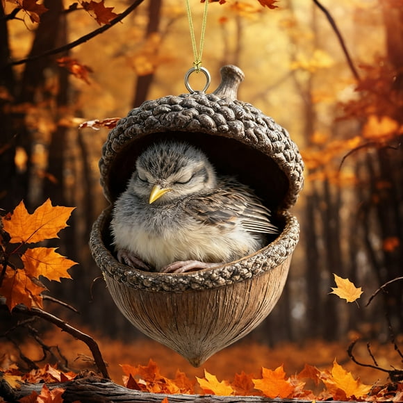 Set de adornos navideños temáticos de bosque, decoraciones acrílicas hechas a mano con detalles intrincados, adorables figuras de búho, conejito y erizo para decoración navideña y durante todo el año