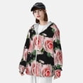 thumbnail image 3 of Kdxio Pink Roses Print Women Men Sun Protection UPF 50+ Jackets Zip Up Long Sleeve Hoodie Hiking Lightweight with Pockets, 3 of 7