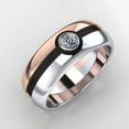 thumbnail image 1 of 925 Sterling Silver Two Tone Pokemon Ball Diamond Wedding Band Rings, 1 of 2