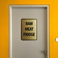 thumbnail image 6 of Signs ByLITA Portrait Round Raw Meat Fridge Door or Wall Sign Durable ABS Plastic | Laser Engraved | Easy Installation | Kitchen | Hygiene Sign (Ivory/Dark Brown) - Large, 6 of 8