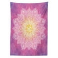 thumbnail image 3 of Ambesonne Pink Tablecloth Rectangular Table Cover, Mandala Floral Art, 60"x84", Fuchsia Yellow, 3 of 4