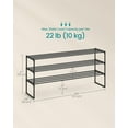 thumbnail image 2 of Shoe Rack, 2-Tier Shoe Organizer, Metal Storage Shelf, Upright or Upside Down, for 12-15 Pairs, Stackable, for Entryway, 11.8 x 36.2 x 14.6 Inches, Black ULSA12BK, 2 of 8