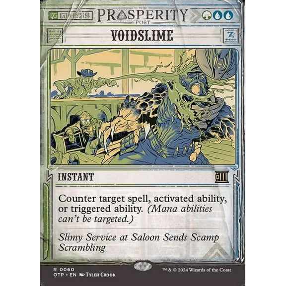 MtG Outlaws of Thunder Junction Breaking News Rare Voidslime (Prosperity Showcase) #60