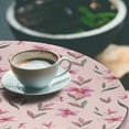 thumbnail image 3 of Ambesonne Floral Fitted Round Tablecloth, Soft Tones Flowers Spring, 36"- 40" Diameter, Pale Rose Pink and Sage Green, 3 of 5