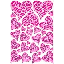 Pink Leopard Cheetah Print Hearts Wall Stickers Decals