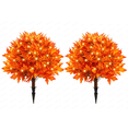 thumbnail image 3 of 2 PCS Fall Maple Floral Lighted Stake Artificial Topiary Tree 27 Inch Outdoor Ground Stakes UV Resistant Faux Autumn Plant with LED Lights for Porch Garden Halloween Thanksgiving Home Decor Essential, 3 of 8